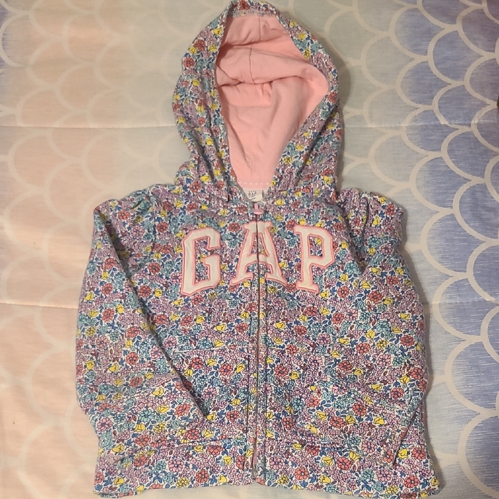 GAP Multicolor Floral Hoodie with Pink Interior